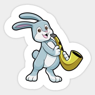 Bunny at Music with Saxophone Sticker